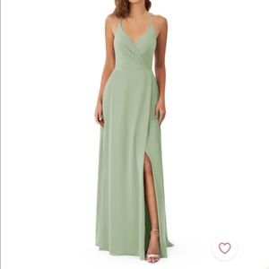 Azazie Davis A14 Dusty Sage bridesmaid dress
